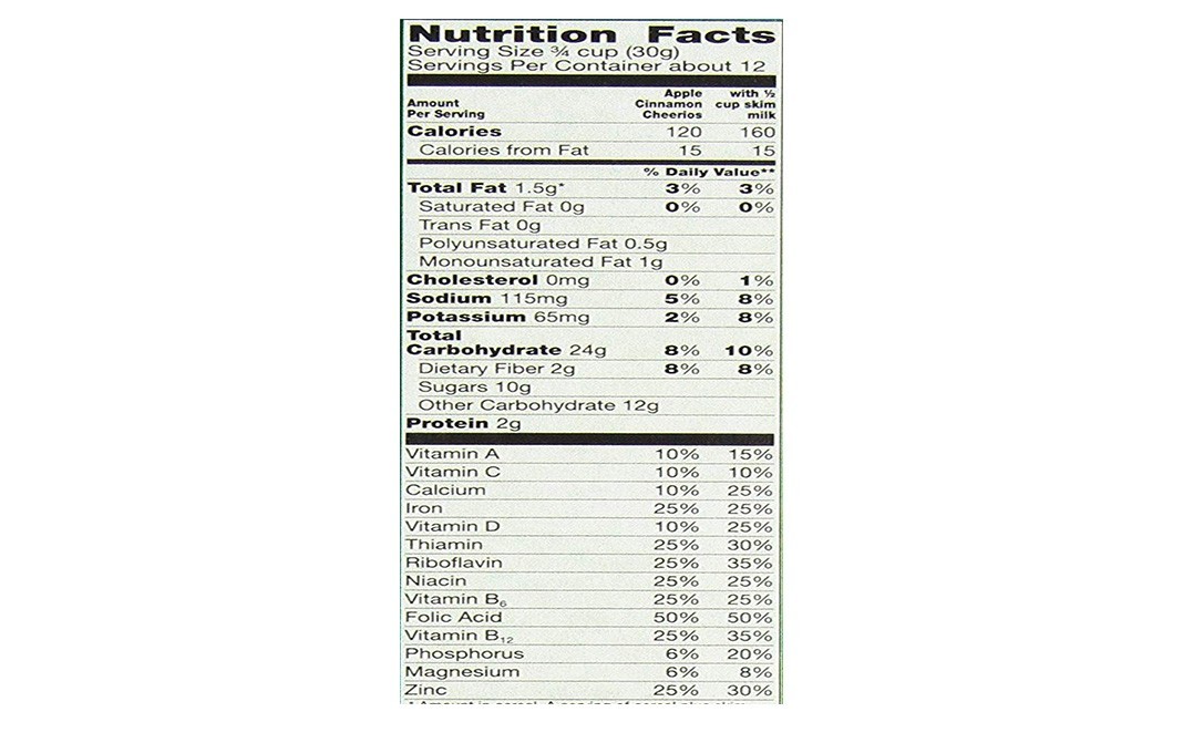 General Mills Apple Cinnamon Cheerios Whole Grain Oats   Box  365 grams